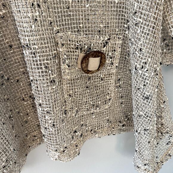 Serengeti Women's Open Box Weave Crochet Boho Festival Flowy Layering Top XL - Picture 6 of 11